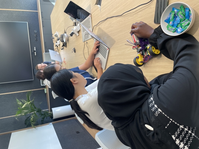 ASIL students working with robot cars at Microsoft
